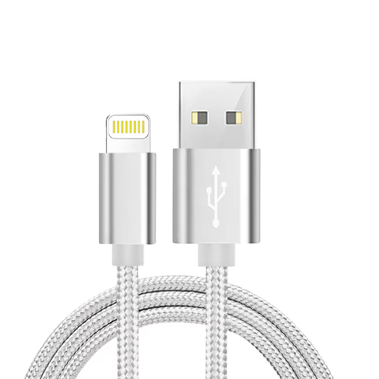8-PIN Fast Charge/Sync Cable 6.5 ft In Silver